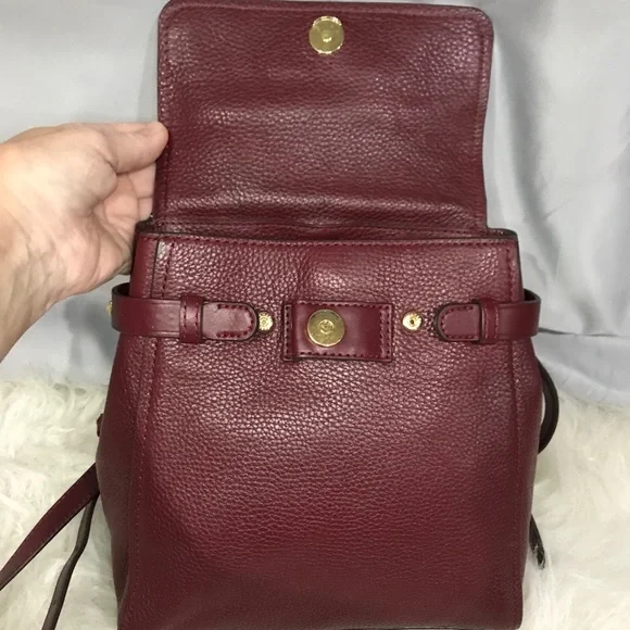 Michael Kors Oxblood Addison Leather Backpack Bags